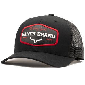  Casquette Ranch Brand Ranch Patch - Noir avec Logo Rouge
