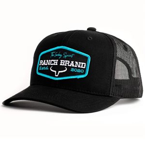  Casquette Ranch Brand Ranch Patch - Noir avec Logo Turquoise