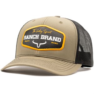  Casquette Ranch Brand Ranch Patch - Vert Mousse & Noir avec Logo Or
