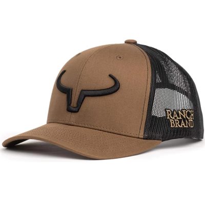 Ranch Brand Rancher Cap - Coyote Brown & Black with Black Logo