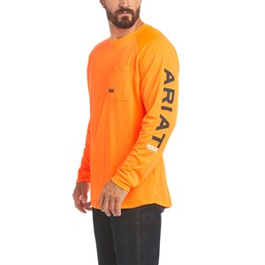Chandail de Travail Ariat Rebar HeatFighter pour Homme - Orange