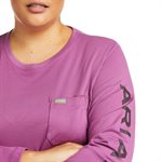 Ariat Ladies Rebar Workman Logo Work Shirt - Purple Potion