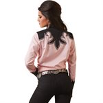 Ariat Ladies Dottie Western Shirt - Coral Blush & Black