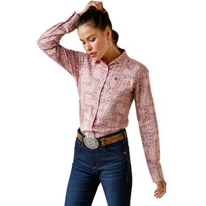 Ariat Ladies Kirby Stretch Western Shirt - Coral Blush