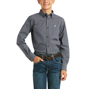 Ariat Kid's Pro Series Merrick Western Shirt - Service Navy