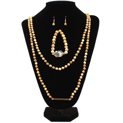 Blazin Roxx Jewelry Set - Natural Wooden Beads