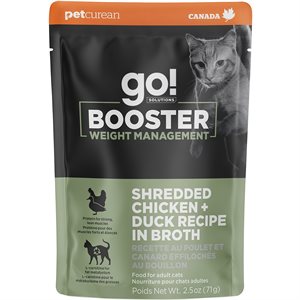 Go! Solutions Weight Management Shredded Chicken and Duck Booster Cat Meal Topper