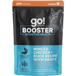 Go! Solutions Digestive Health Minced Chicken and Duck Booster Cat Meal Topper