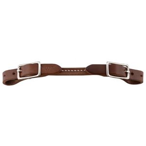 Western Rawhide Rounded Leather Curb Strap - Dark Brown