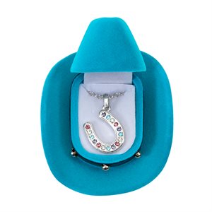 Horseshoe necklace in a cowboy hat box - Multicolored