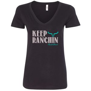 Ranch Brand Keep Ranchin ladies T-Shirt - Black & Grey