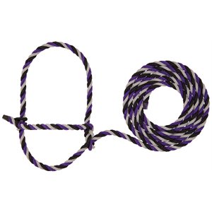 Weaver Cattle Rope Halter - Purple, Black & Gray