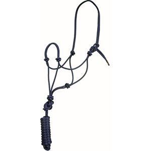 Mustang Economy Rope Halter With Lead - Navy
