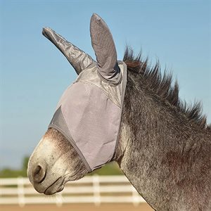 Cashel Crusader Standard Fly Mask with Ears for Mule or Donkey - Grey