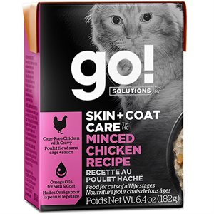 Go! Solutions Skin + Coat Care Minced Chicken with Grains Wet Cat Food