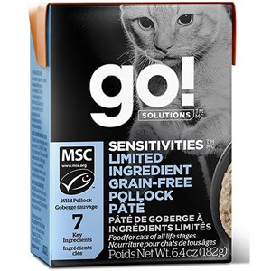 Go! Solutions Sensitivities Limited Ingredient Grain-Free Pollock Pâté Wet Cat Food