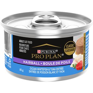 Pro Plan Hairball Ocean Whitefish & Tuna Entrée Classic Wet Cat Food