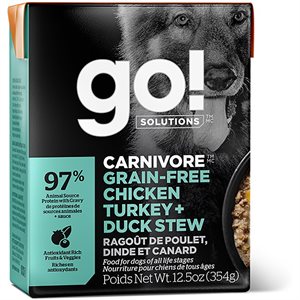 Go! Solutions Carnivore Grain-Free Chicken, Turkey and Duck Stew Wet Dog Food