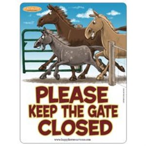 Barn Sign Keep the Gate Closed
