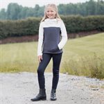 Pantalon d'Équitation d'Hiver Fond Silicone Horze Active pour Enfant - Bleu Marin