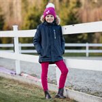 Pantalon d'Équitation d'Hiver Fond Silicone Horze Active pour Enfant - Rouge Cerise