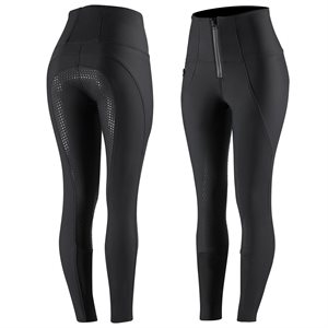Horze Ladies Lydia Thermo Softshell Silicone Full Seat Breeches - Black