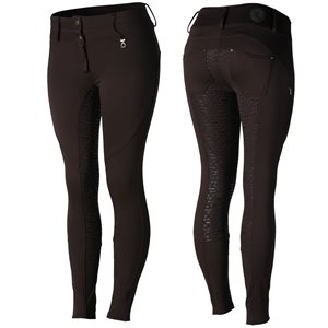 Horze Ladies Rhea Full Seat Thermo Breeches - After Dark Brown