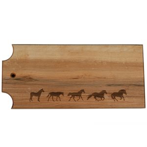 Wood Cheese Board - Horses
