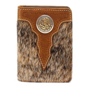 Ariat calf hair and mexican eagle's concho wallet - Brown