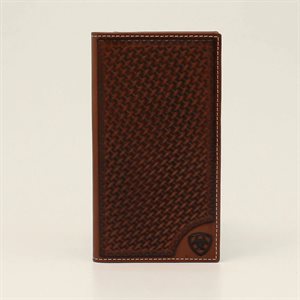 Ariat basketweave embossed leather wallet - Tan