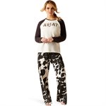 Ariat Ladies Cow Pajama Set - Coconut Milk