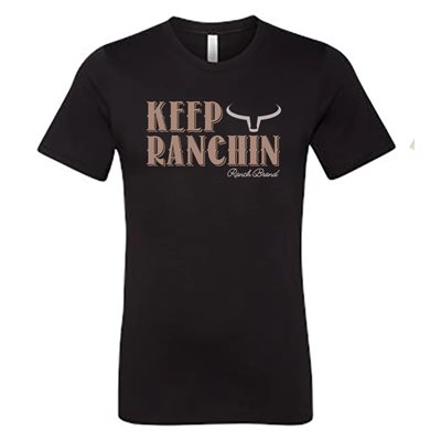 T-Shirt Ranch Brand Keep Ranchin pour homme - Noir & Tan 