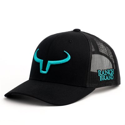 Casquette Ranch Brand Rancher pour enfant - Noir avec logo turquoise