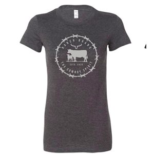 Ranch Brand Ladies Barb Wire Western T-Shirt - Dark grey and light grey