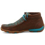 Twisted X Ladies Driving Moccassins Style TWDM0072 - Brown and turquoise