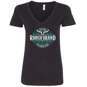Ranch Brand ladies "Western femme'' T-Shirt - Black & Turquoise